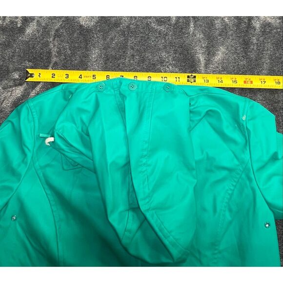Talbots Women Teal Hooded Rain Jacket Waterproof Coat Button Front Size S - Picture 4 of 6